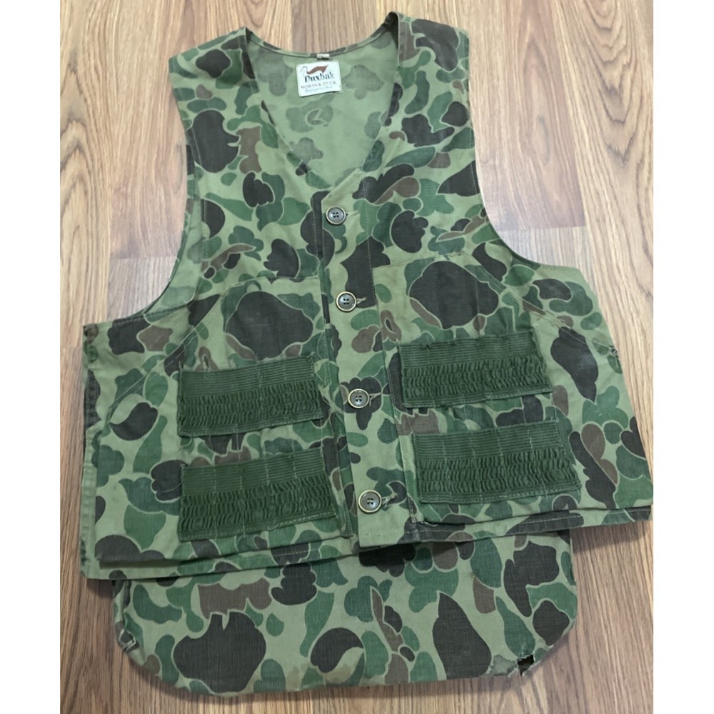 Duxbak Hunting Vest Mens Medium Mohawk Duck Camo Canvas USA